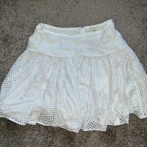 New rag & bone white eyelet Lakewood skirt 4 zipper back nwt ruffled